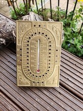 Messing Thermometer Ewiger Kalender  nur Deko(defekt) Nostalgie 164A