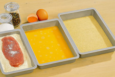 3 PAGEN® Panier-Set 3-teilig silberfarben | Panierschalen 27x16x3,5 cm