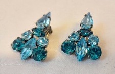 Nostalgie Vintage Ohrclips Kristalle Strass Glas Ohrschmuck Ohrringe