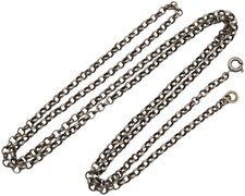 ? Lange 835er Silber Halskette Erbskette Antikschmuck - 66,5 x 0,3 cm / 9,46g