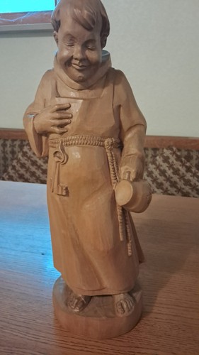 Holzfigur mönch mit - "mönch,