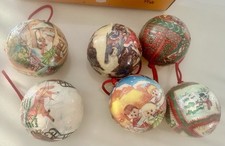 6 x Weihnachtskugeln Christbaumkugeln Baumschmuck Nostalgie Kugeln (B)