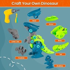 Take Apart Dinosaurier Spielzeug für Kinder mit Aufbewahrungsbox Bohrmaschine