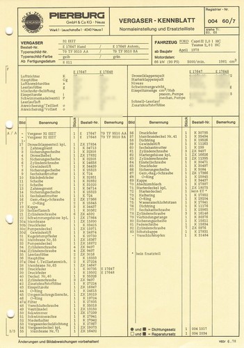 Einstelldaten datenblatt - einstelldaten,
