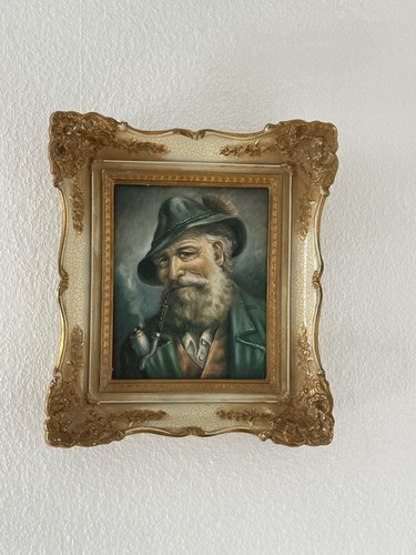 Vintage ölgemälde alter mann - vintage,