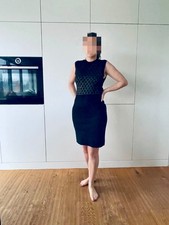 Louis Vuitton Luxus Kleid Fr 36 S Viskose Kaschmir, Schwarz & Damier, Neuwertig 