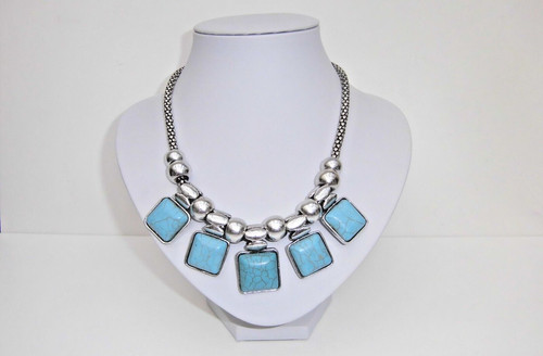 Halskette collier silberfarbig - collier,