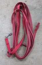 Schleppleine Hund  ca2,5 cm breit/ca. 8 m lang, ohne HS, rot, Chromha.,GEBRAUCHT