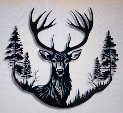 Hirschkopf metall wandbild - metall,