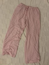 Leinenhose Damen Rosa Weiß
