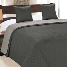 Tagesdecke Steppdecke Bettüberwurf 180x220 220x240 + 2 Kissenbezüge Beige Grau