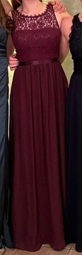 Maxi abendkleid weinrot 34 - maxi,