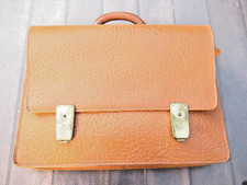 Alte DDR Aktentasche LEDER /cognacfarben/ ca.42 cm x 31 cm / 70er Jahre/ Herren