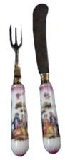 Antique german porcelain knife - porcelain,