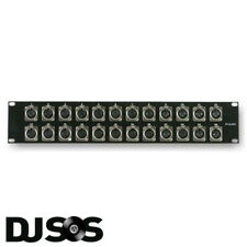 Pulse PLS00025 19" Pre-Loaded XLR PA-Rack Panel Patch Bay 24 FEMALE XLR SOCKETS