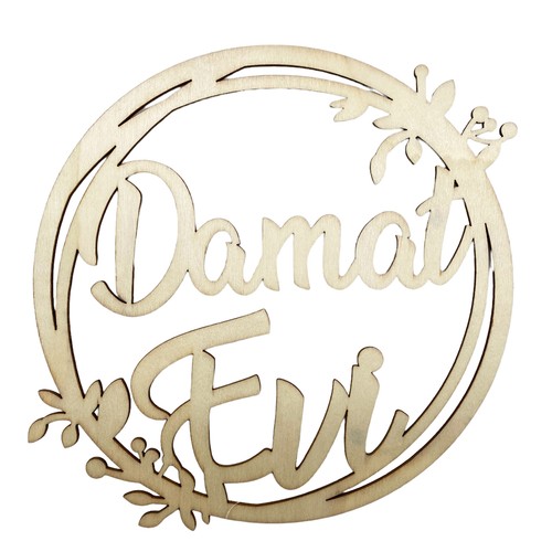 Holz schild damat evi - damat, natur