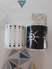 2 Zahnputzbecher/Utensilienbecher schwarz/weiß ASA Design