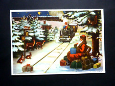 Alter  Adventskalender,  " Der Weihnachtsmann wartet auf die Eisenbahn " , Erika