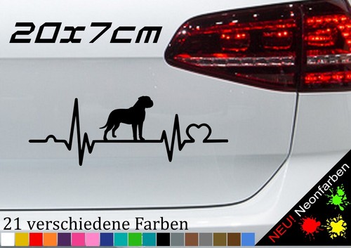 Herzschlag aufkleber bulldogge - aufkleber,