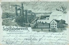 Ansichtskarte Schiffshebewerk Dortmund-Ems-Kanal Gasthof Lucas 1903  (Nr.817)