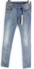 Diesel Grupee-NE 0602P Jogg Jeans Damen W25 Zip Fly Verblichen Whiskers Logo