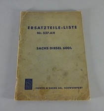 Teilekatalog / Ersatzteilliste Sachs Motor Diesel 600 L Stand 1961