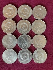 12× DDR 20 Mark Gedenkmünzen