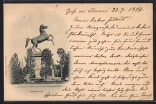 Hannover, Sachsenross-Denkmal, Ansichtskarte 1897 