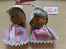 Erzgebirge - Krahmer Puppen - 2x  Holzkopf Anhänger "Kuck in die Welt“  Rarität