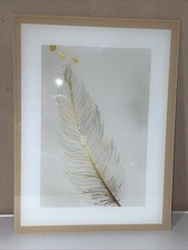 Glasbild mit Federdruck,beige-gelb, B.30xH.40cm, mit Halterung