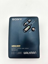 Rarität! Sony Walkman WM-DD33 Cassette Player blau Quartz Disc Drive mit Tasche