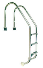 Poolleiter 3-stufig weit V2A Edelstahl Pool 120 cm Schwimmbadleiter Pooltreppe