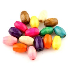 200 Holzperlen Oval 10 x 8 mm