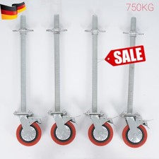 4x Gerüstrollen Rollfüße Spindelrollen Alu für Rollgerüst 750kg Tragfähigkeit DE