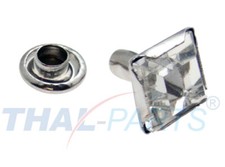 50er Pack Ziernieten Strassnieten Chatonnieten 8 x 8mm Klar Quadratisch Strass