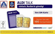 Aldi Talk Starter Set / 10 Euro Startguthaben MEDION mobile 0163 / 0177 Vorwahl