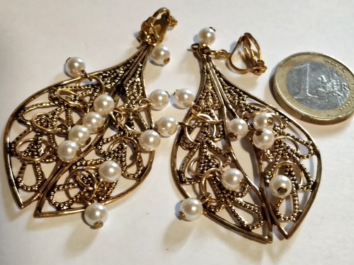 Ohrclips goldfarben antik stil - goldfarben,