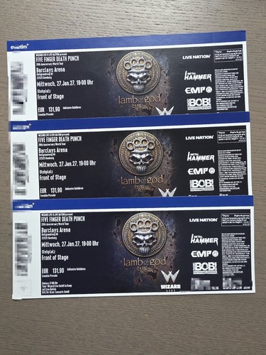 Front stage tickets five - stage,