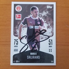 1  Match Attax Karte 2024/25 Manolis Saliakas FC St.Pauli signiert