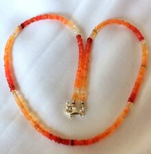 Feueropal Kette, 925er Silber Schloss - 30 Karat - 43 cm -  facettiert - Opal