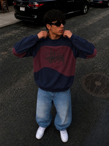 Stüssy sweatshirt navy - sweatshirt,