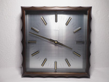 70er J. AUDIO 2000 Wanduhr Holz ATO-MAT Schnellschwingerwerk Junghans W 736