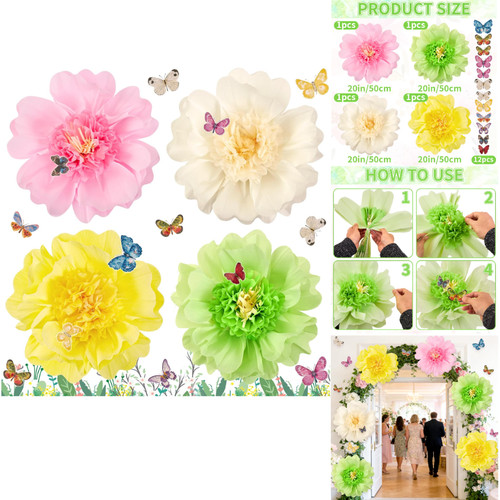 Papierblumen deko set stück - deko, 4