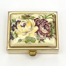 Vintage Pillendose Blumen
