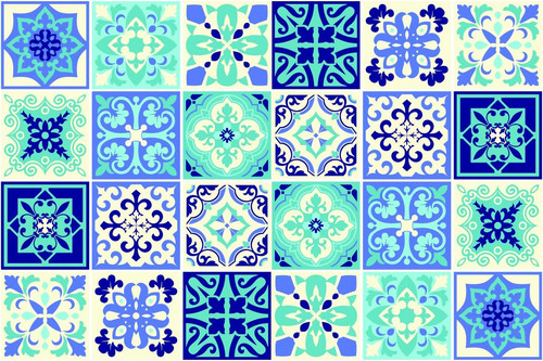 Stück 15x15cm blau - 24,