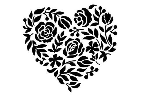 Schablone rosen als - ", herz