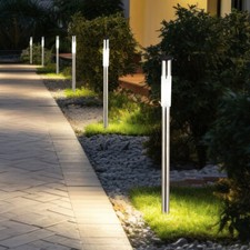 Steckleuchte Solarlampe Außenleuchte Edelstahl LED Wegeleuchte Erdspieß 6er Set
