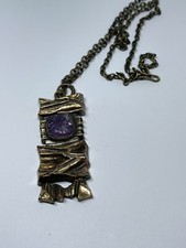 Sarpaneva Finnland Bronze Amethyst Halskette Vintage Brutalist Vintage Retro ...