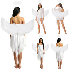 DE Fasching Karneval Kostüm Damen Sexy Engel Kleid Ballettanzug Mit Stirnband