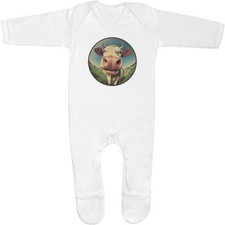 Baby Strampler Jumpsuits / Schlafanzüge "Lächelnde Kuh" (SS051843)